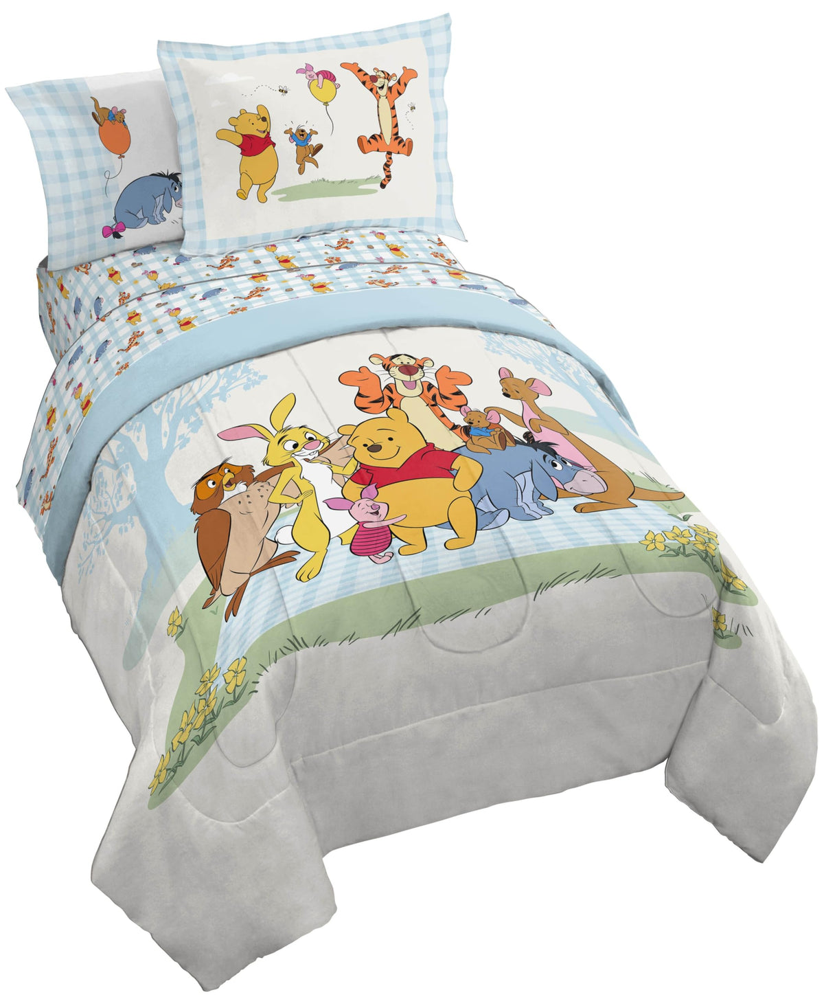 Disney Frozen Kids Full Comforter Set 7 Piece Bed in a Bag, Purple
