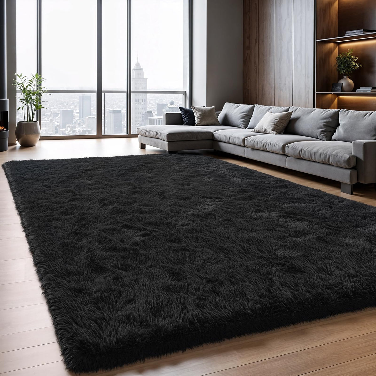 Zentavio Area Rugs for Living Room Grey Rugs for Bedroom 4x6 Carpet Fluffy Furry Soft Shag Aesthetic Plush High Pile Gray Throw Rug for Nursery Kids Room Dorm