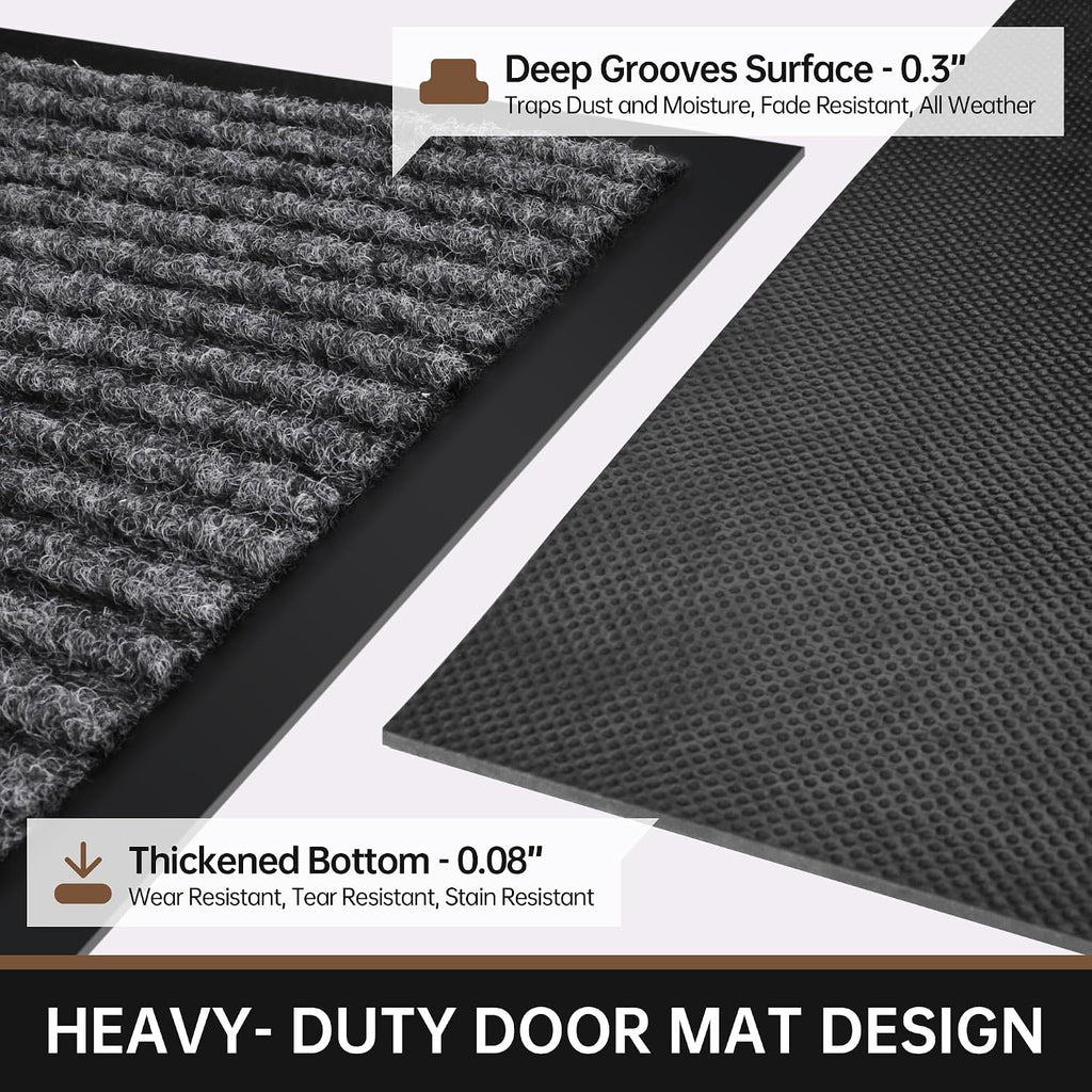 Front Door Mat, 48" x 36" Heavy Duty Indoor Outdoor Doormat