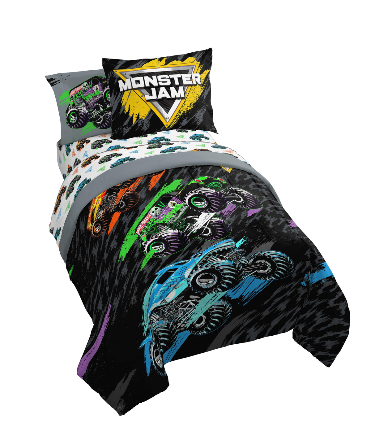 Jay Franco Kids Comforter Set Includes Sheets and Pillow Covers - Soft and Cozy Bed Set for Stylish Room Decor, Official Licensed Bedding, Grey - Toy Story, 7 Piece Full