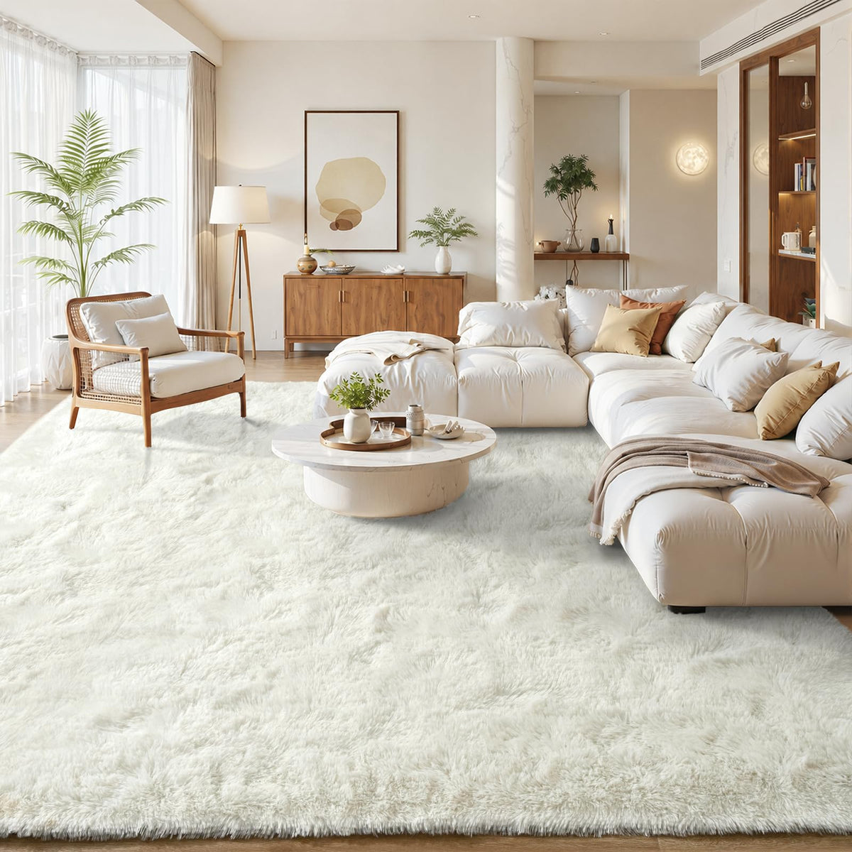 Zentavio Area Rugs for Living Room Grey Rugs for Bedroom 4x6 Carpet Fluffy Furry Soft Shag Aesthetic Plush High Pile Gray Throw Rug for Nursery Kids Room Dorm