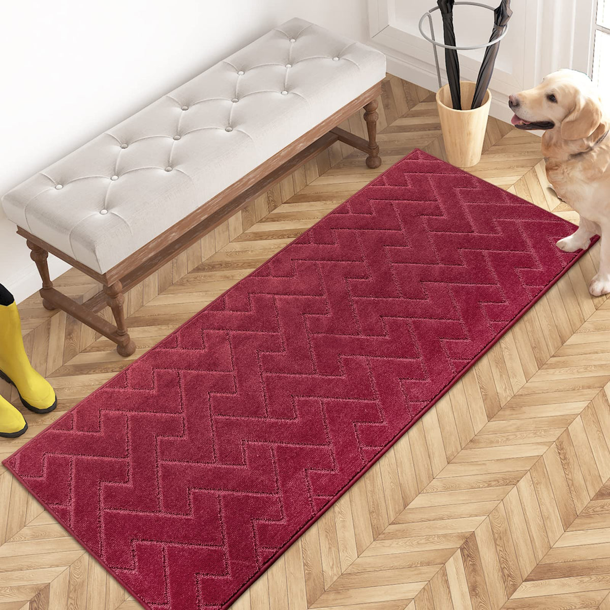 PURRUGS Dirt Trapping Door Mat Indoor Entrance, 20" x 31.5", Grey