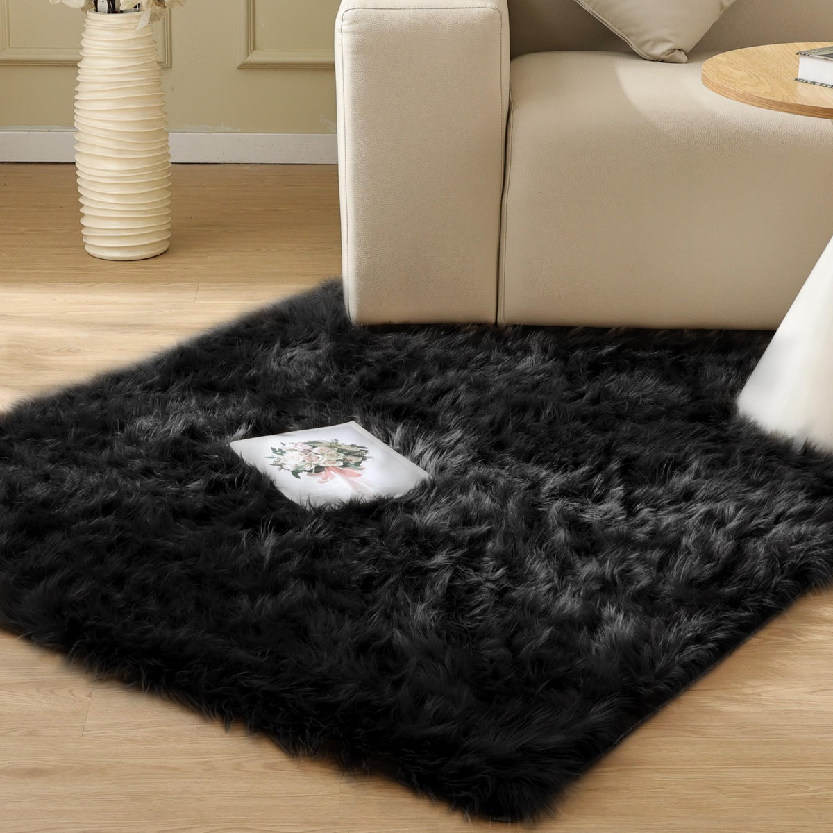 ORINOVA White Faux Sheepskin Fuzzy Fur Rugs for Bedroom Small Machine Washable Fluffy Area Rugs for Living Room 2x4 Shag Nursery Rug