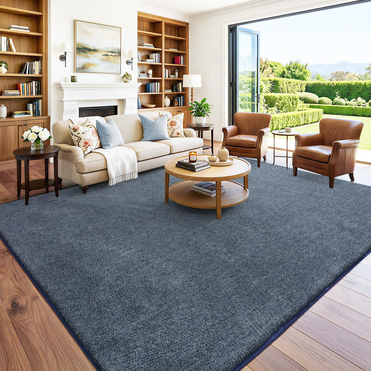 4x6 Black Area Rugs for Living Room, Non-Shedding Memory Foam Carpet