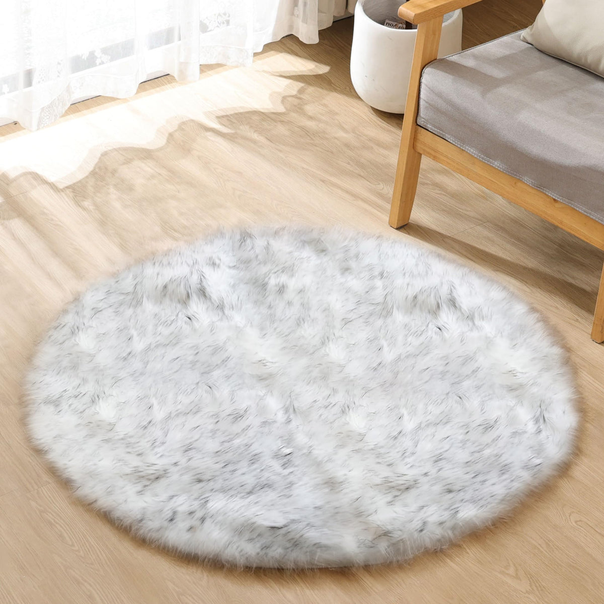 ORINOVA White Faux Sheepskin Fuzzy Fur Rugs for Bedroom Small Machine Washable Fluffy Area Rugs for Living Room 2x4 Shag Nursery Rug