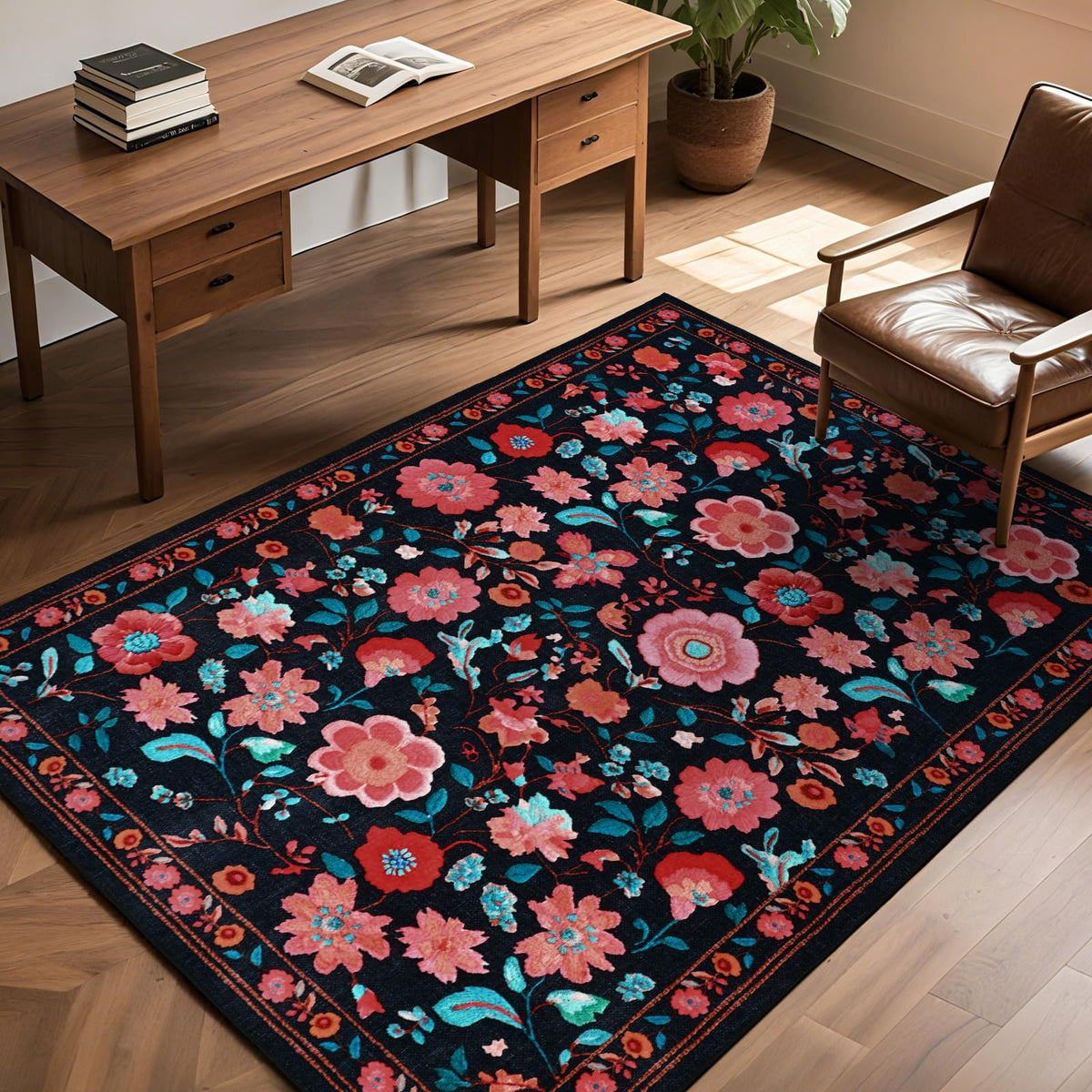 CRYPTOLITE Abstract Area Rug Washable Rug with Non-Slip Backing Low Pile Area Rugs for Living Room,Bedroom,Dining Room,4x6, Gold&Grey