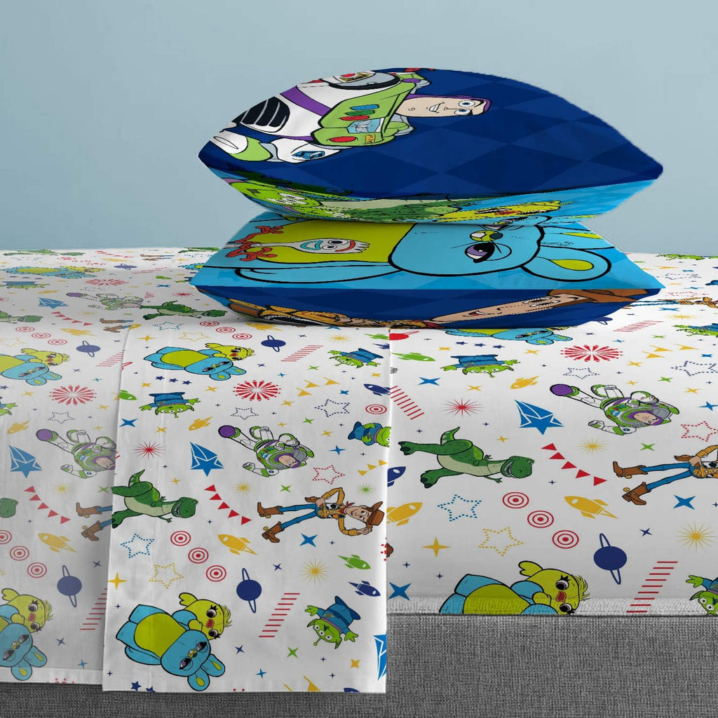 Disney Toy Story Woody Full Size Comforter Set 5 Piece Kids Bedding, Blue