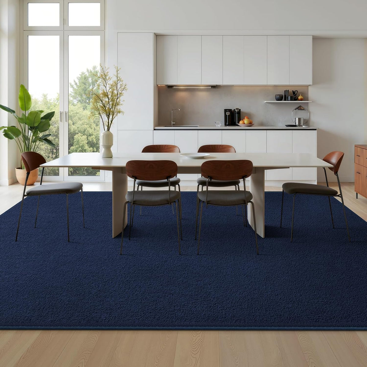 Deerhoo Area Rugs for Living Room Bedroom, 4 x 6 Ft, Navy Blue