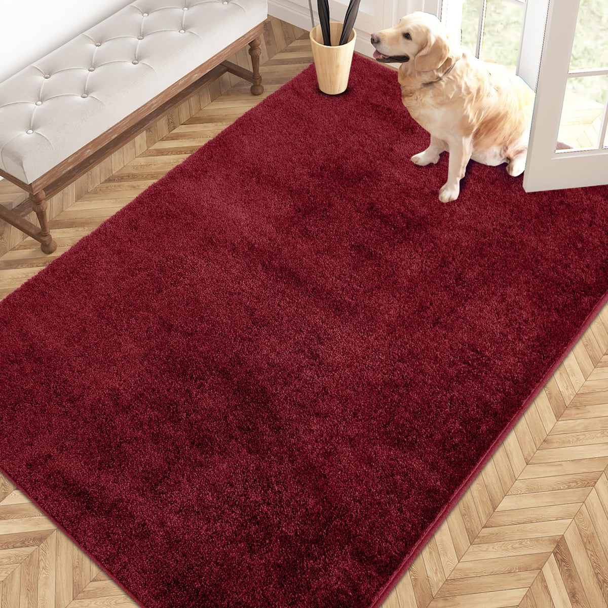 PURRUGS Dirt Trapping Indoor Door Mat, 20" x 31.5", Bluish Grey-Black