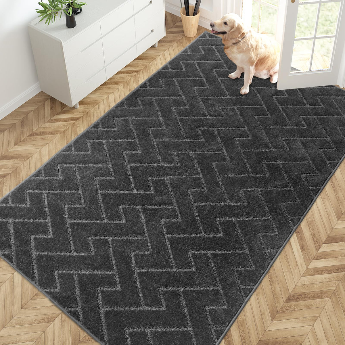 PURRUGS Dirt Trapping Door Mat Indoor Entrance, 20" x 31.5", Grey