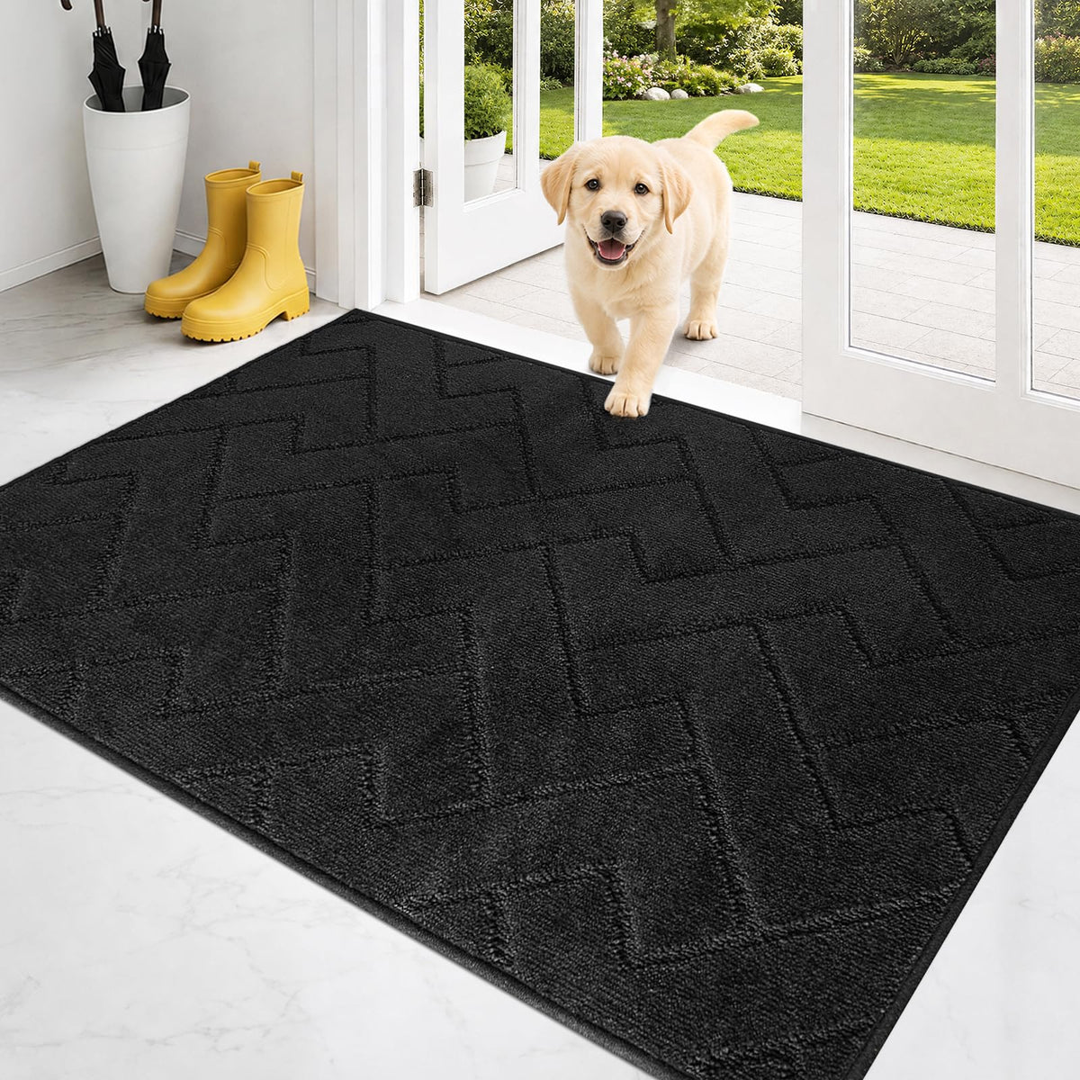 PURRUGS Dirt Trapping Door Mat Indoor Entrance, 20" x 31.5", Grey