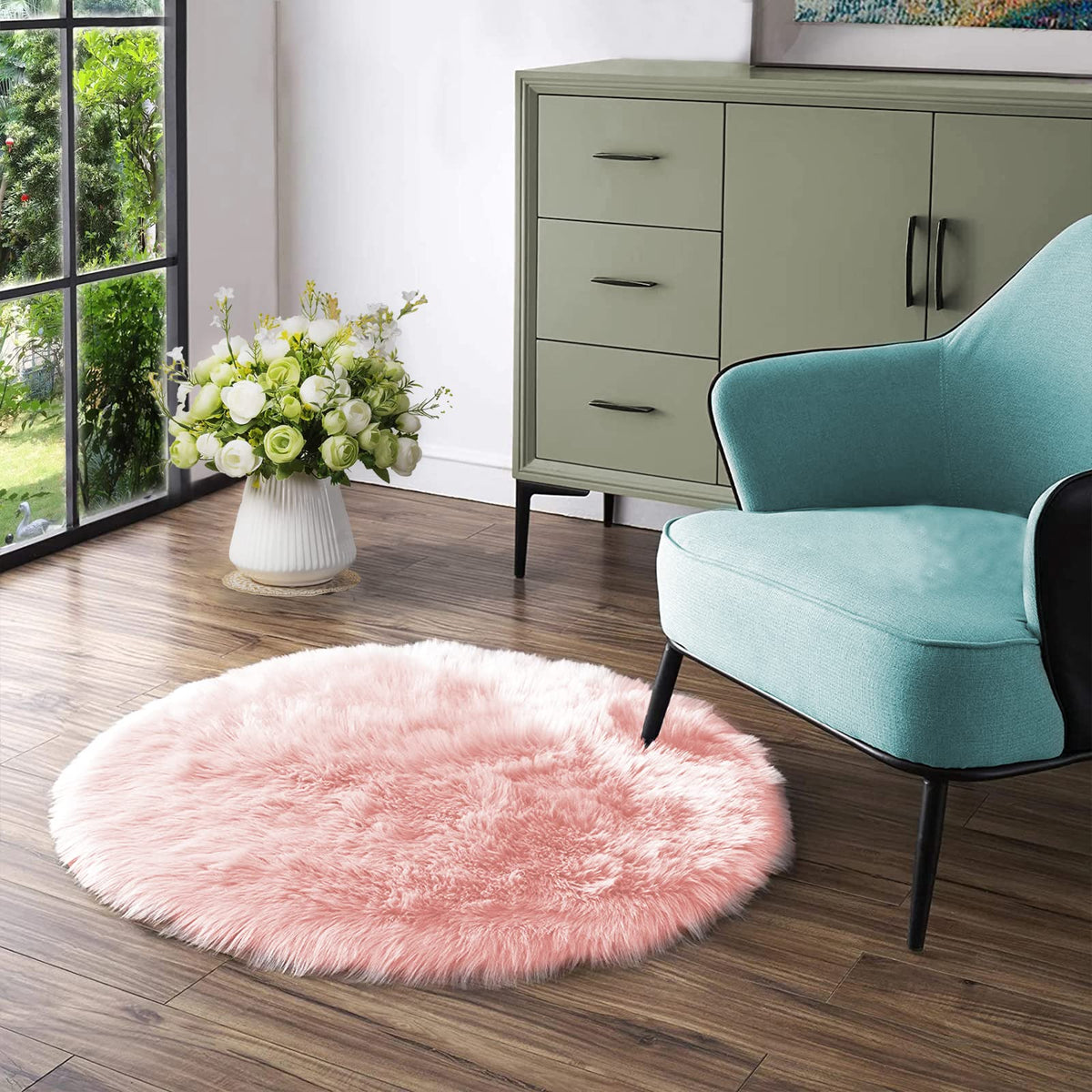 Latepis White Faux Fur Sheepskin Rug 4x6 for Living Room, Fuzzy Rugs Fluffy Washable Rug for Bedroom, Playroom, Luxury Room Decor, Rectangle