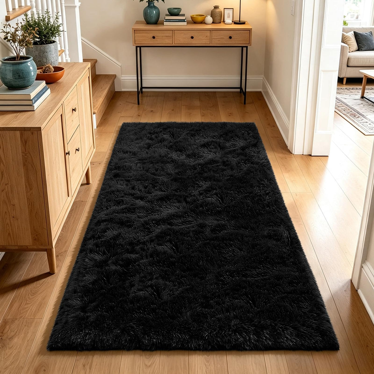 4x6 Beige Rug for Bedroom, Fluffy Shag Area Rug Small Rug Bedroom Carpet