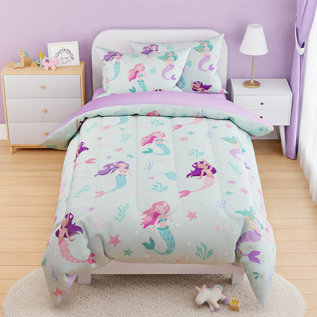 Woodland Animal Kids Bedding Set for Boys, Ultra Soft Microfiber Comforter Set Twin Size 3-Pieces, Comforters Bed Sets for Kid Tween Teen Bedroom Decor