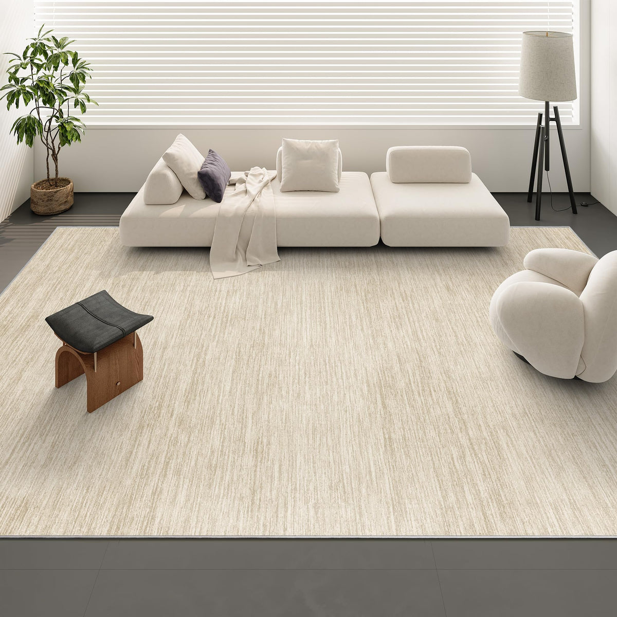 Valenrug Beige 8x10 Area Rugs for Living Room, Large Washable Rug Non Slip