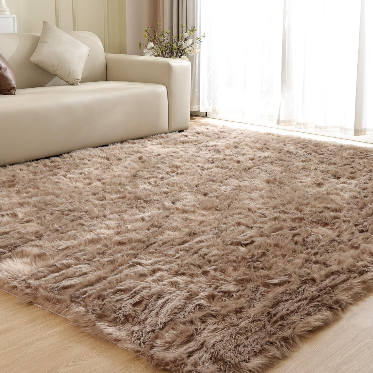 ORINOVA White Faux Sheepskin Fuzzy Fur Rugs for Bedroom Small Machine Washable Fluffy Area Rugs for Living Room 2x4 Shag Nursery Rug