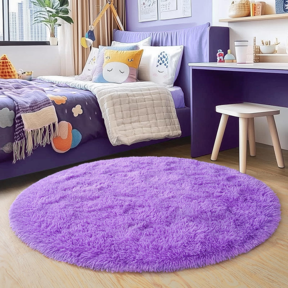 Black Rug for Bedroom, Soft Shaggy Modern Shag 4x6 Area Rugs for Living Room, Upgrade Non-Slip Plush Fluffy Carpet for Kids Boys Girls Room Dorm Home Decor Aesthetic