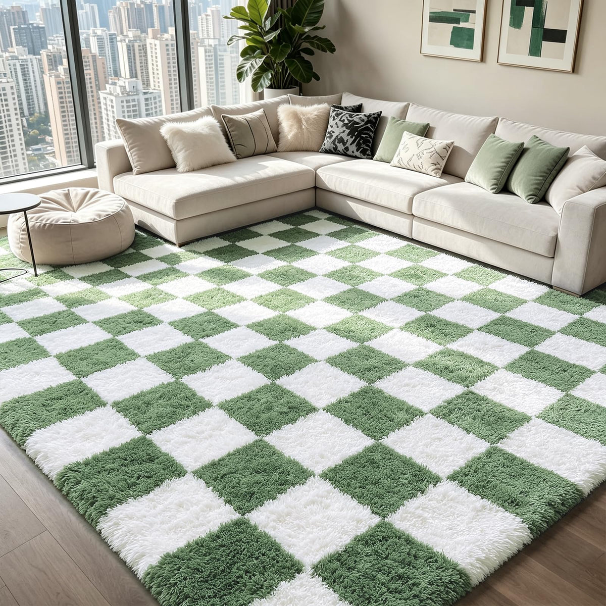 Shag Area Rugs for Bedroom Living Room,4X6 Ultra Soft Fluffy Area Rugs for Dorm,Indoor Carpet Plush Rugs for Home Decor,Tie-Dye Grey