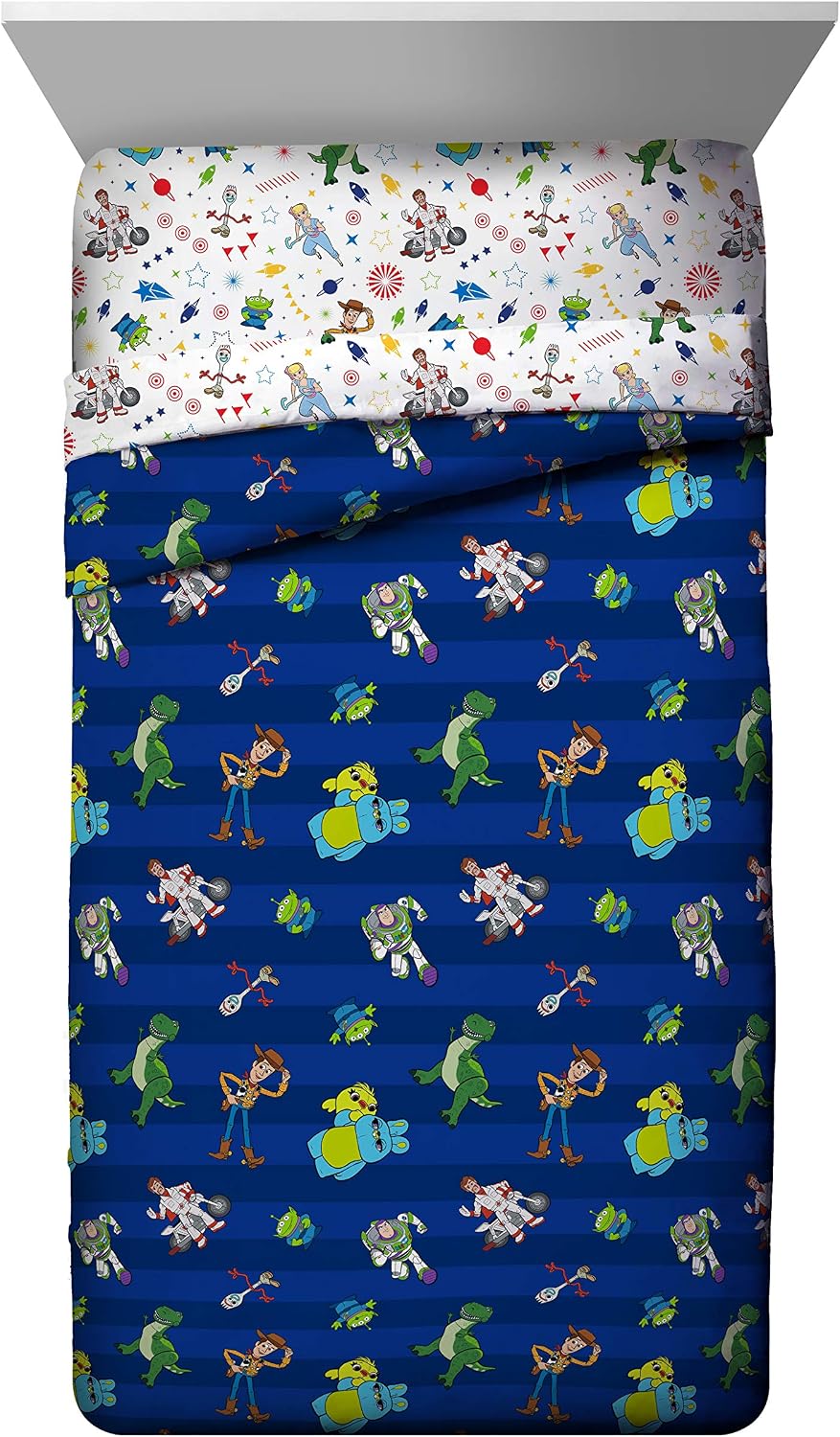 Disney Toy Story Woody Full Size Comforter Set 5 Piece Kids Bedding, Blue