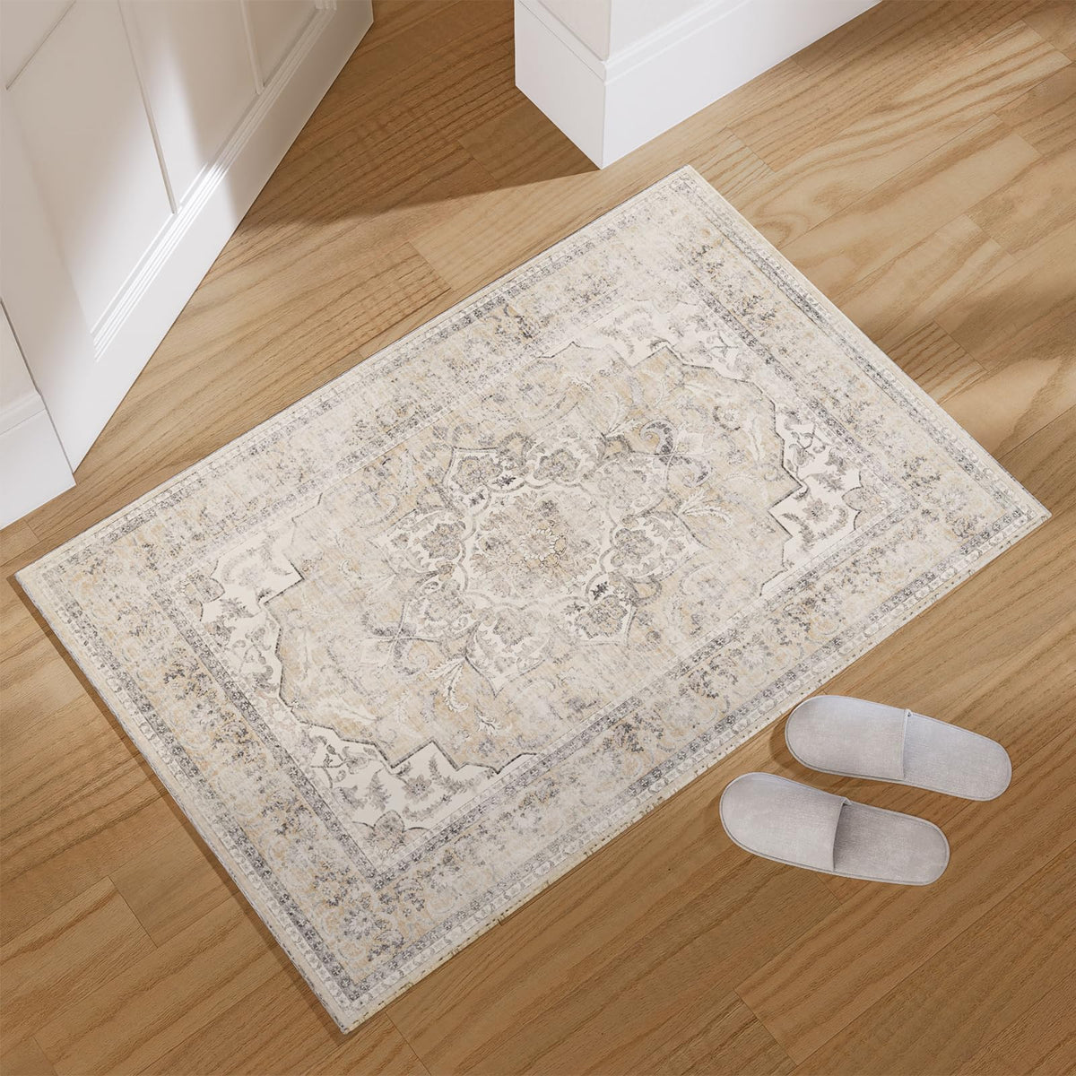 5x7 Area Rug for Living Room: Washable Bedroom Rug Non Slip Low Pile Carpet