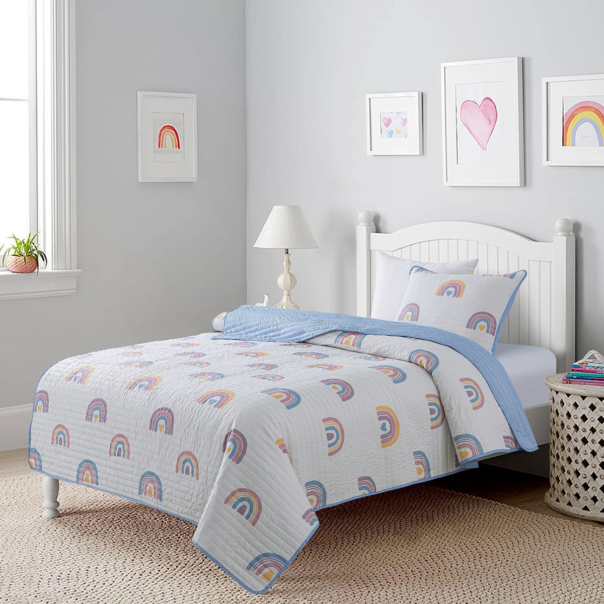 Soul & Lane - Dinosaur Quilt Set, Kids Dino Bedding, Twin with 1 Sham