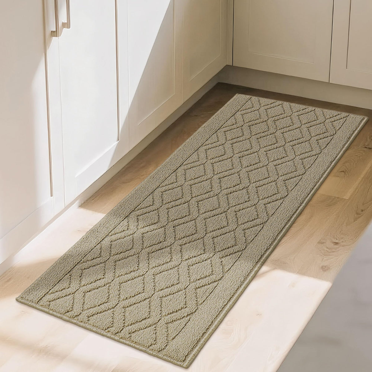 COSY HOMEER 48x20Inch/30X20Inch Kitchen Rug Mats,Grey