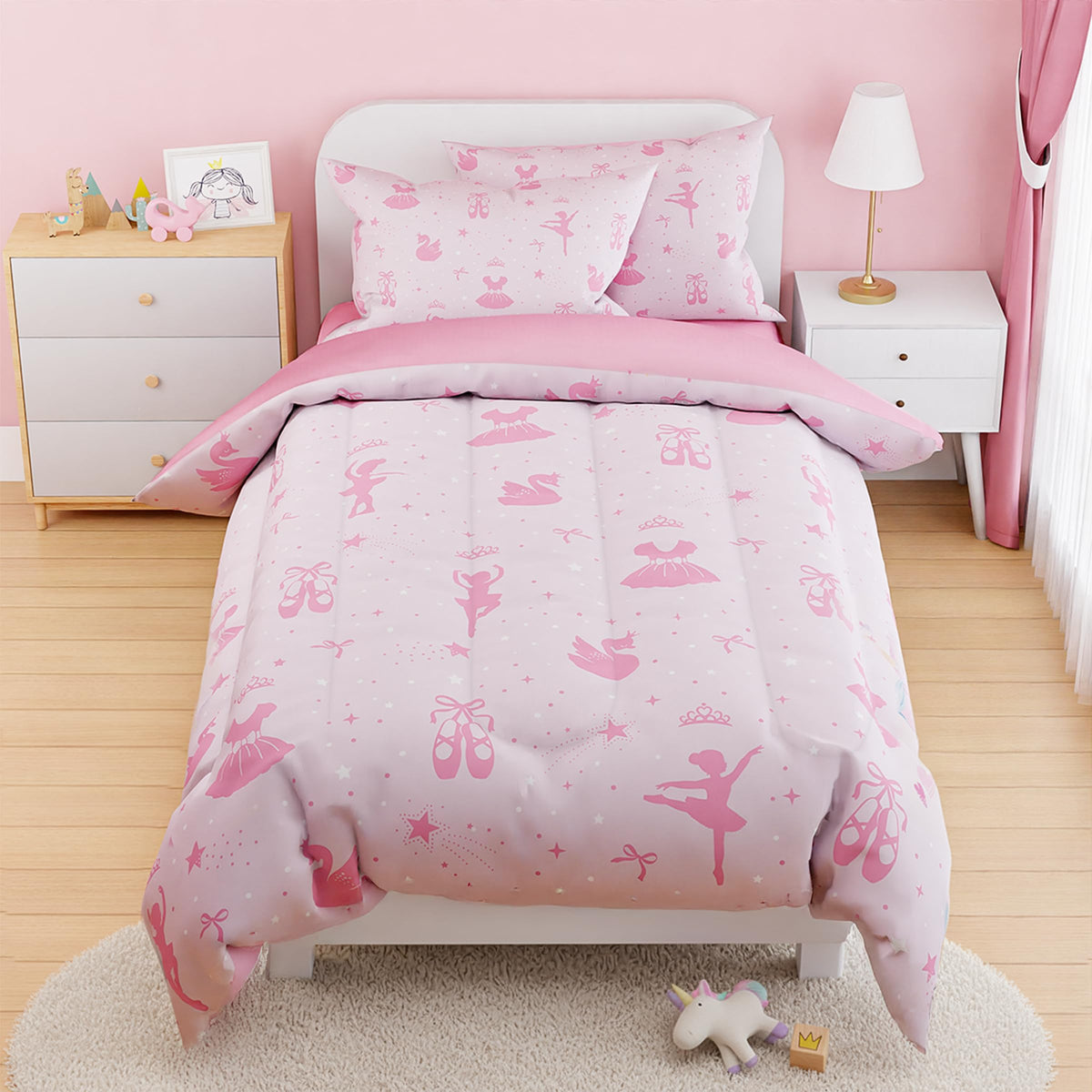 Woodland Animal Kids Bedding Set for Boys, Ultra Soft Microfiber Comforter Set Twin Size 3-Pieces, Comforters Bed Sets for Kid Tween Teen Bedroom Decor