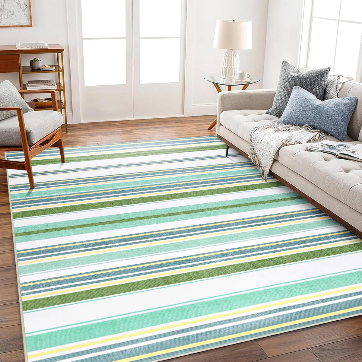 Living Room Rug 5x7 Gray Area Rug Machine Washable Boho Rug Non Slip Abstract Vintage Indoor Large Rugs for Bedroom, Classroom, College Dorm, Farmhouse, Dining Room, Kids Playroom