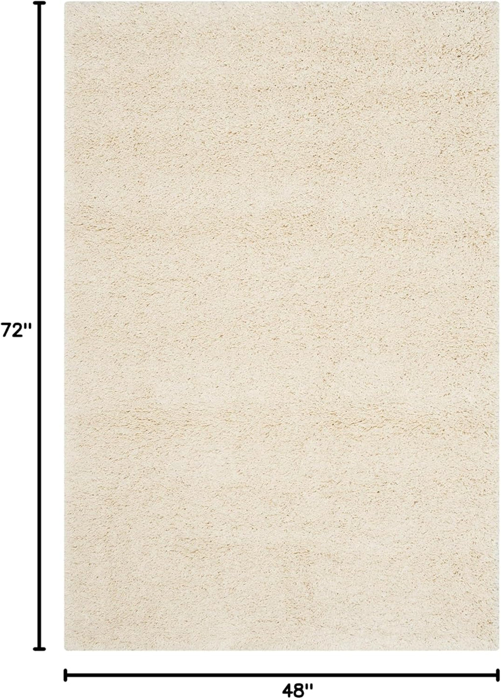 SAFAVIEH Area Rug 4x6 - California Shag Collection - Ivory, Non-Shedding & Easy to Clean, Ultra Plush Thick Pile, Ideal for Living Room, Bedroom, Dining Space (SG151-1212)