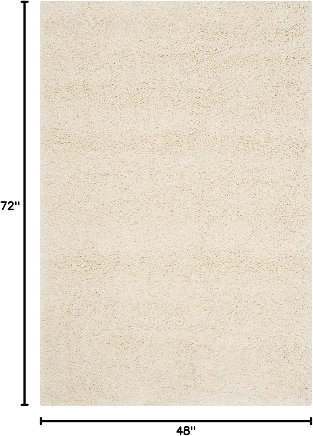 SAFAVIEH Area Rug 4x6 - California Shag Collection - Ivory, Non-Shedding & Easy to Clean, Ultra Plush Thick Pile, Ideal for Living Room, Bedroom, Dining Space (SG151-1212)