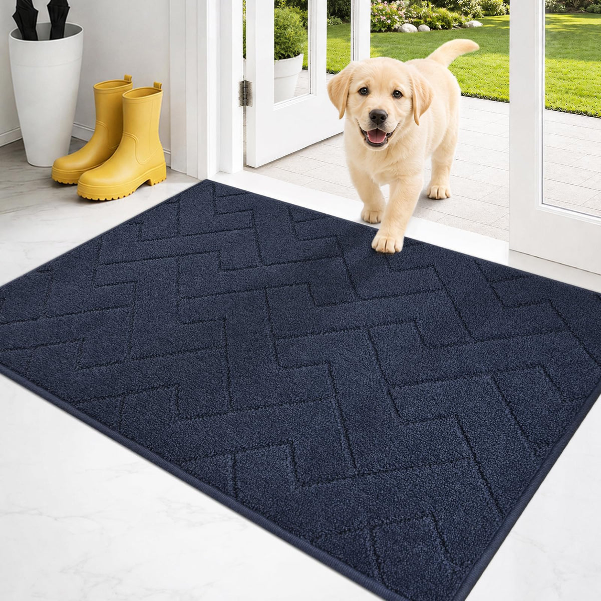 PURRUGS Dirt Trapping Door Mat Indoor Entrance, 20" x 31.5", Grey