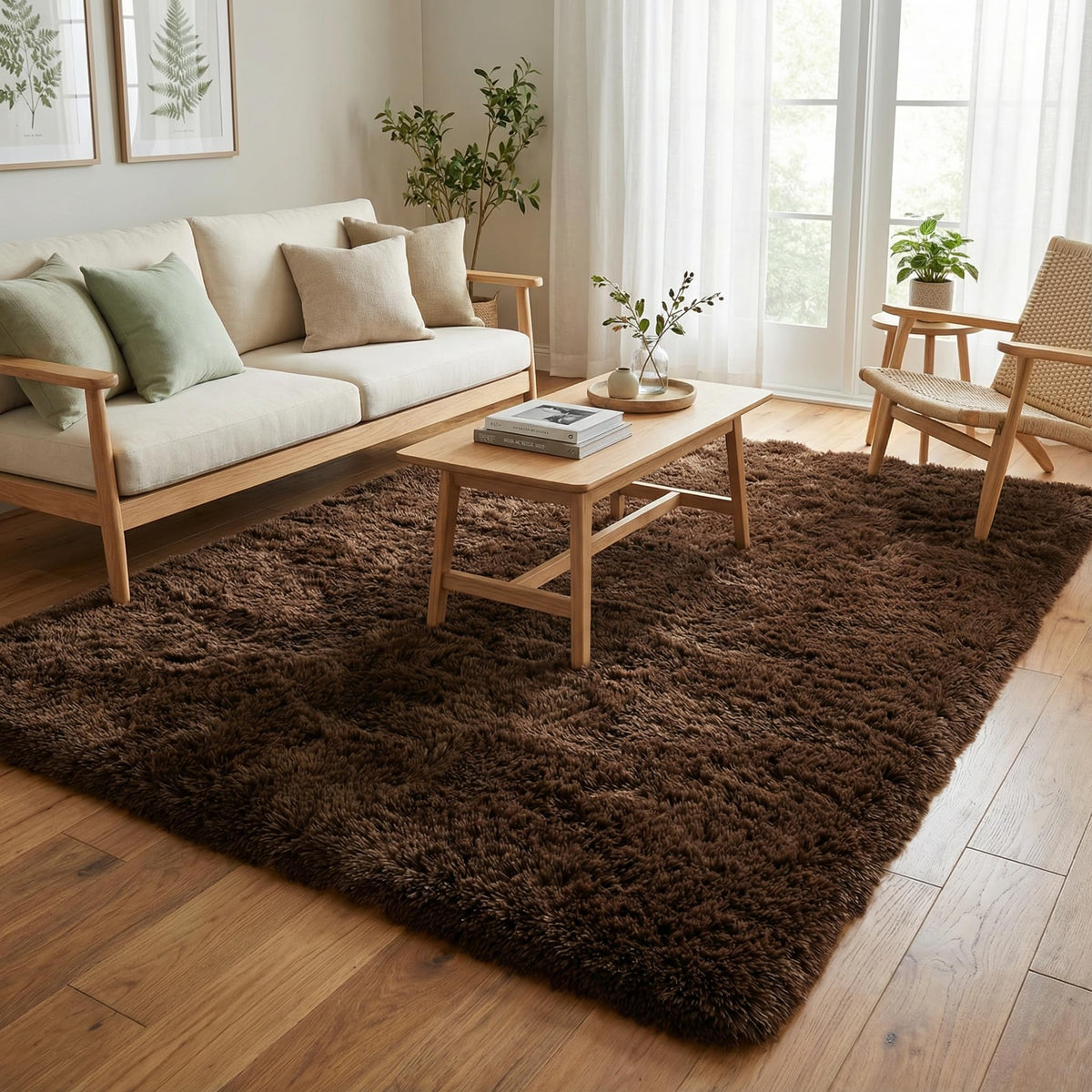Merelax Soft Area Rug for Livingroom Bedroom, Machine Washable 4x6 Black Rugs Fluffy Shaggy Bedside Rug, Non Slip Indoor Carpet for Nursery Kids Room Home Decor Aesthetic