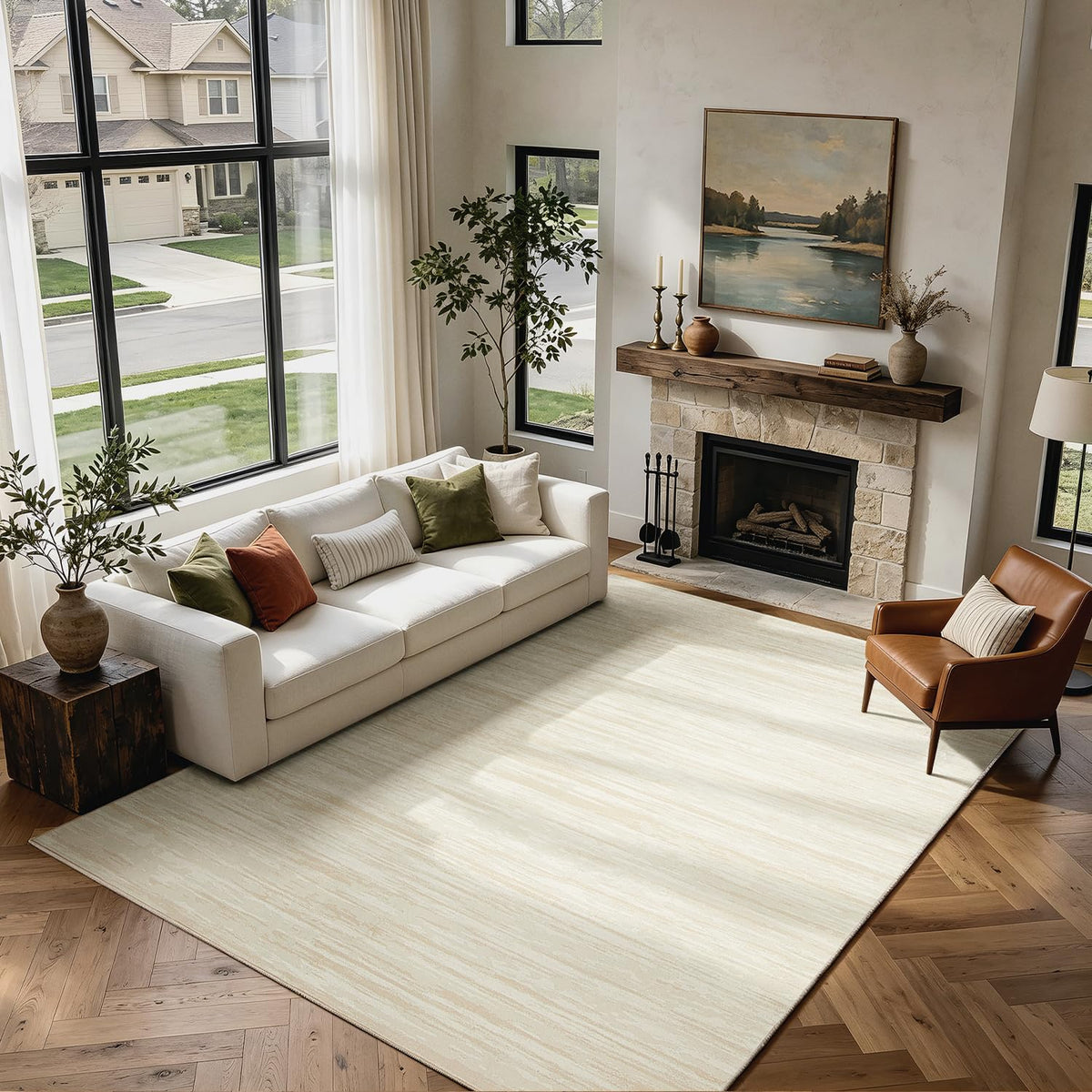 Washable Rugs 8x10 Area Rugs for Living Room,Ultra Soft Faux Wool Retro Carpets,Non Slip Backing,Durable Edge Binding,Stain Resistant,The Large Carpet for Bed Room,Dining Room,Office Decor