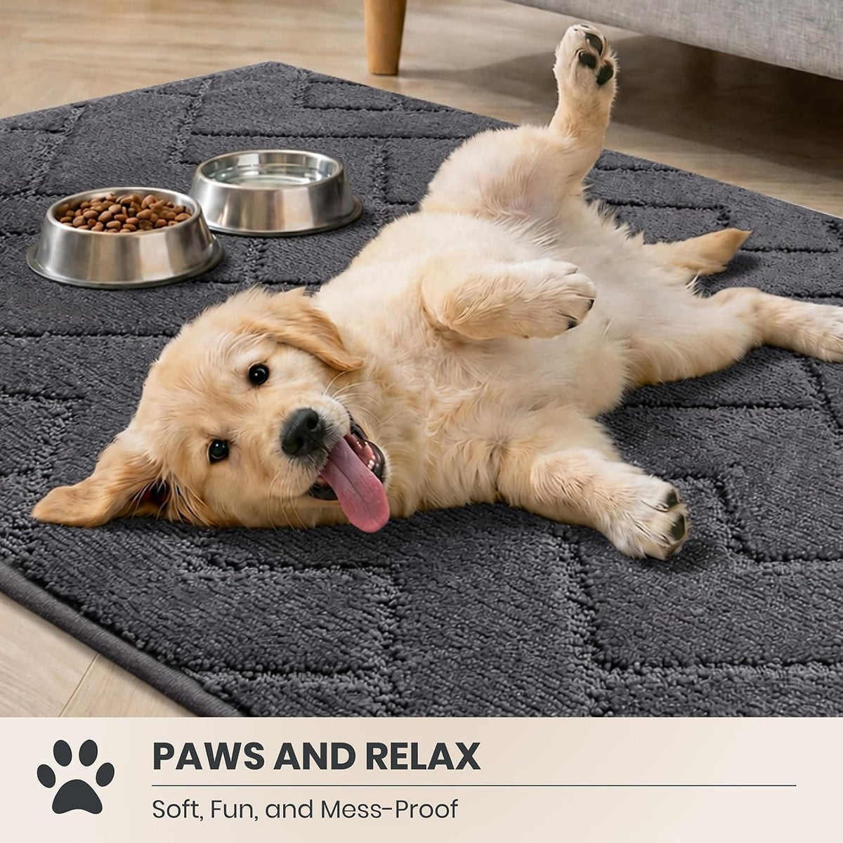 PURRUGS Dirt Trapping Door Mat Indoor Entrance, 20" x 31.5", Grey