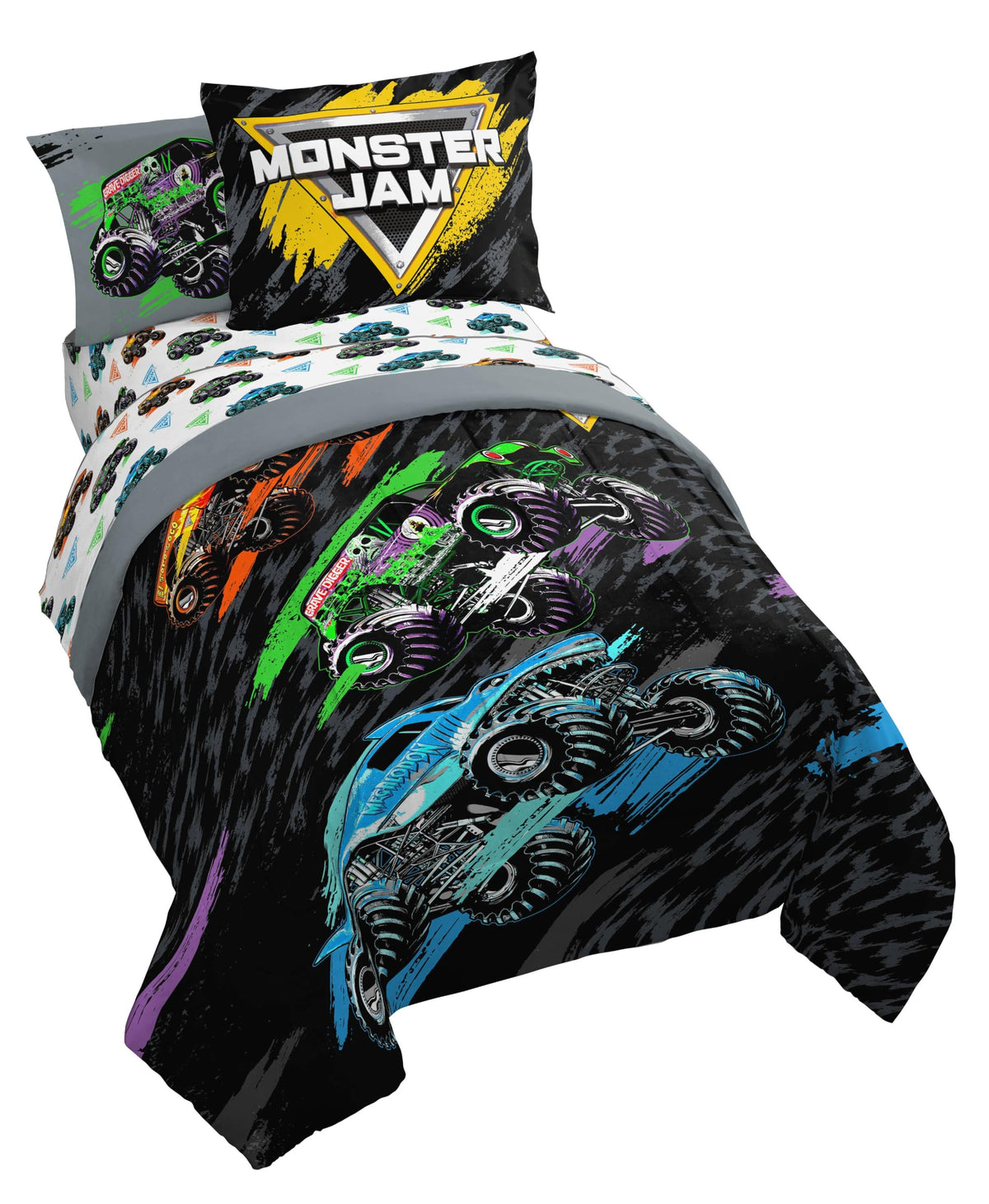 Jay Franco Kids Comforter Set Includes Sheets and Pillow Covers - Soft and Cozy Bed Set for Stylish Room Decor, Official Licensed Bedding, Grey - Toy Story, 7 Piece Full