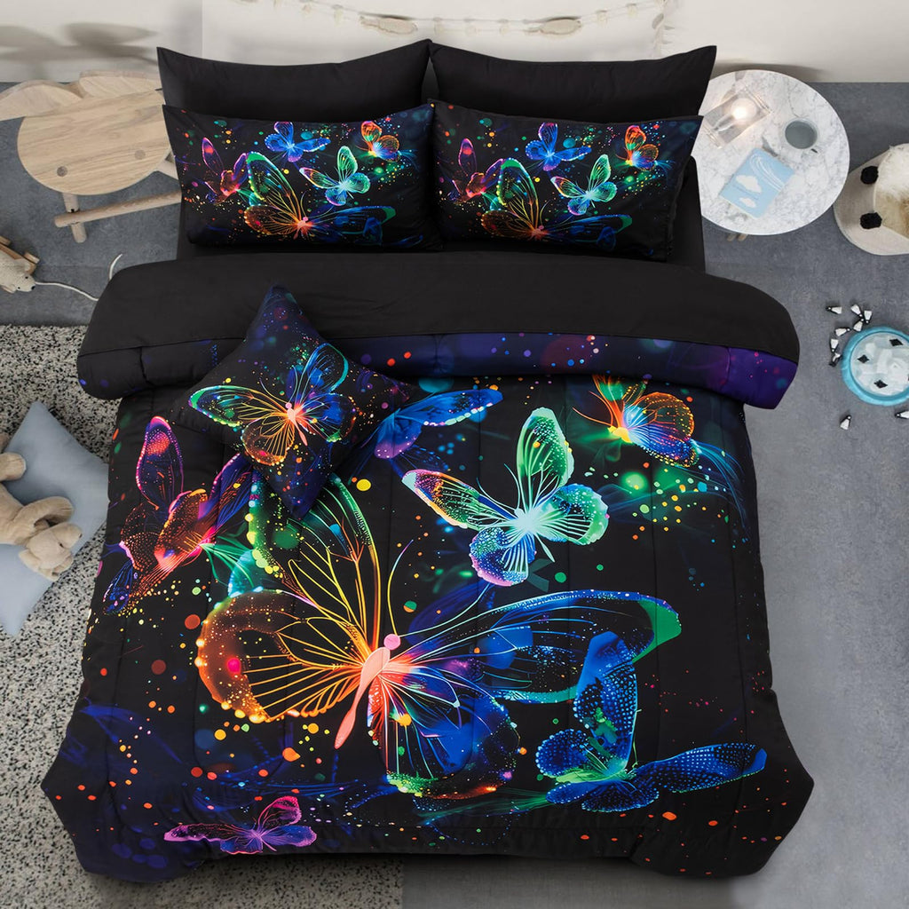 A Nice Night 3D Galaxy 6Pcs Twin Kids Bedding Outer Space Comforter Set