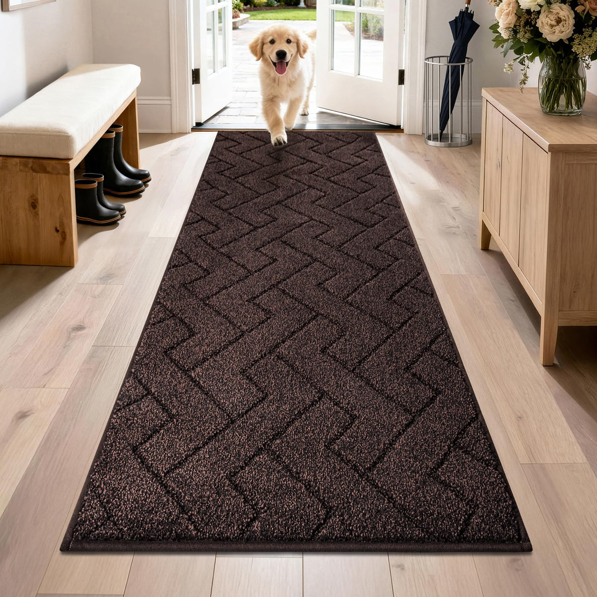 PURRUGS Dirt Trapping Door Mat Indoor Entrance, 20" x 31.5", Grey