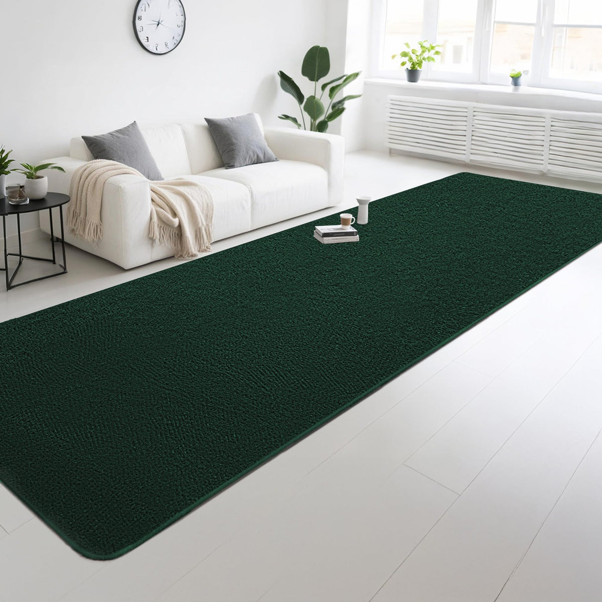 4x6 Ft Grey Modern Memory‑Foam Area Rug, Solid Indoor Carpet for Bedroom