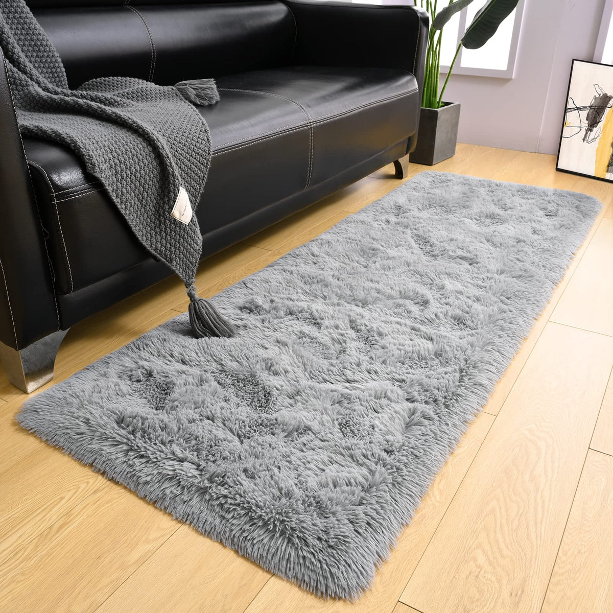 LOCHAS 4x6 Area Rugs Fluffy Living Room Carpets for Kids Bedroom, White