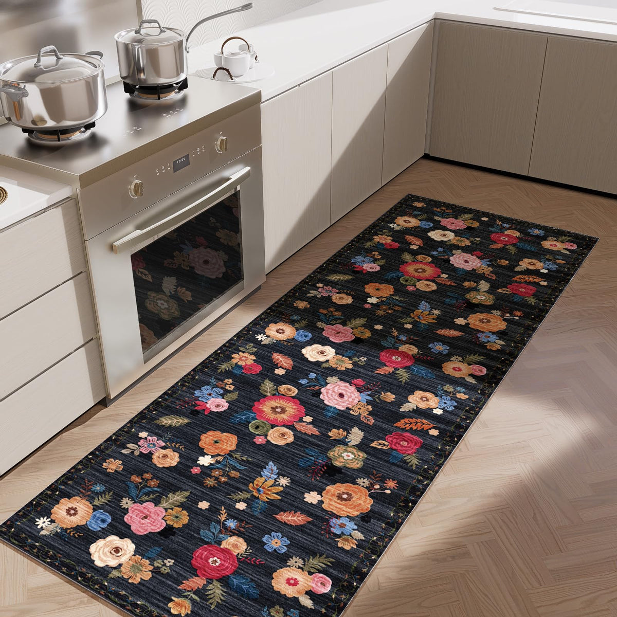 5x7 Area Rug for Living Room: Washable Bedroom Rug Non Slip Low Pile Carpet