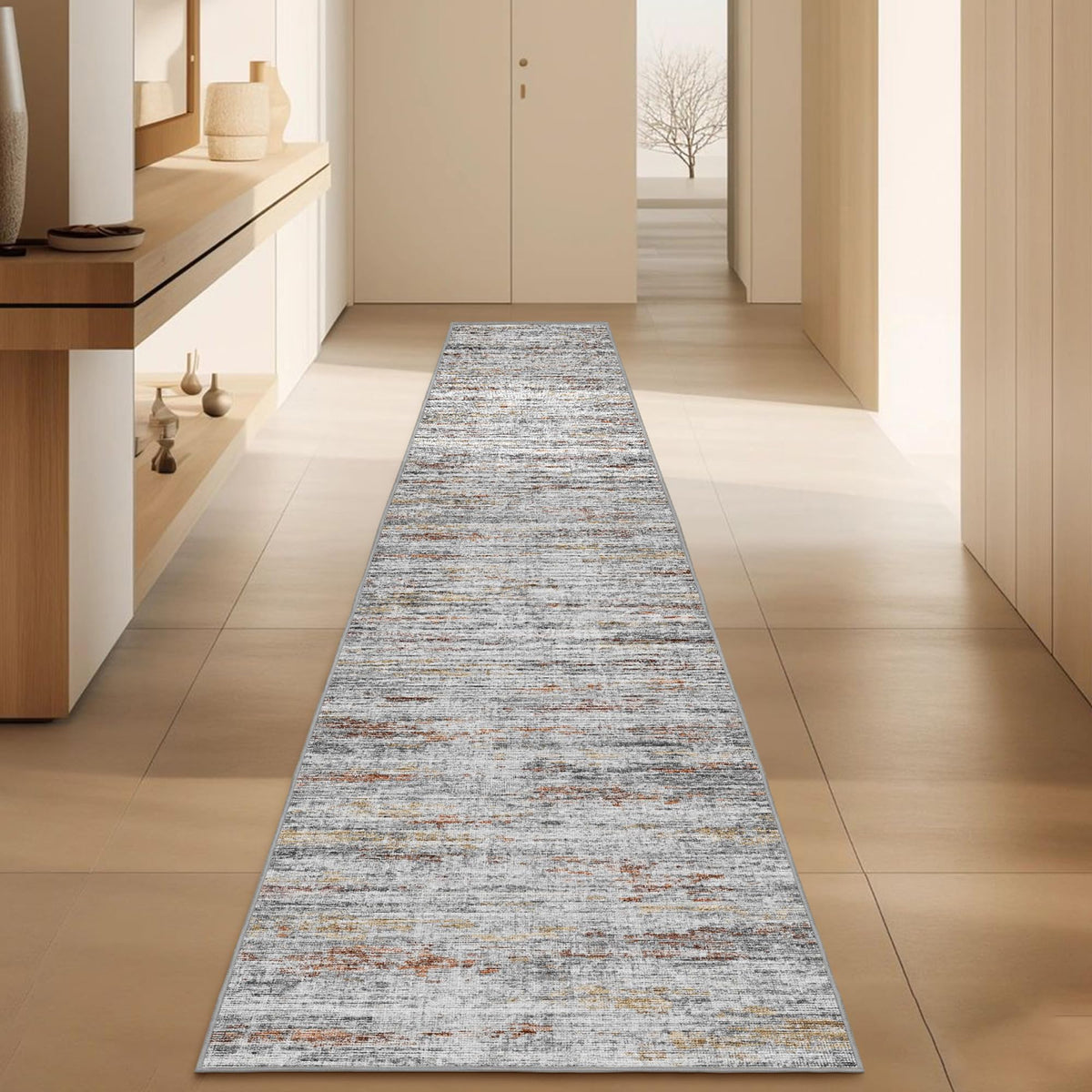 5x7 Area Rugs - Ultra-Thin Washble Rugs,Non-Slip Low Pile Abstract Print Rugs for Living Room,Home Office Decor,Stain Resistant Machine Washable Area Rug