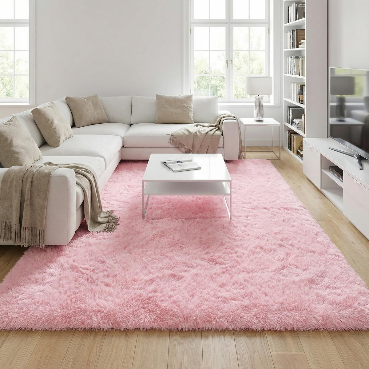Merelax Soft Area Rug for Livingroom Bedroom, Machine Washable 4x6 Black Rugs Fluffy Shaggy Bedside Rug, Non Slip Indoor Carpet for Nursery Kids Room Home Decor Aesthetic