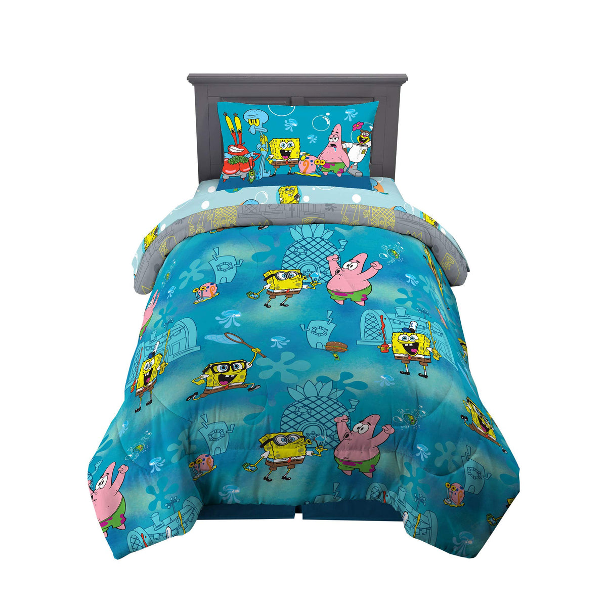 Franco Gabby's Dollhouse Kids Bedding Super Soft Microfiber Comforter and Sheet Set, 4 Piece Twin Size, (Officially Licensed Product)