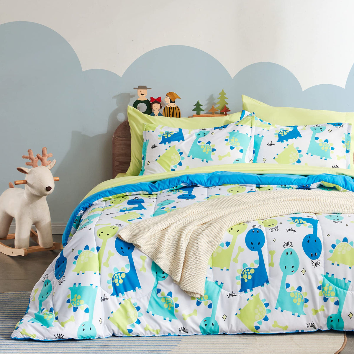 SLEEP ZONE Kids Bedding Twin Comforter Set - Super Soft & Cute Printed 2-Piece Comforter Set All Seasons for Boys, Girls, Fade Resistant, Machine Washable, Princess Castle