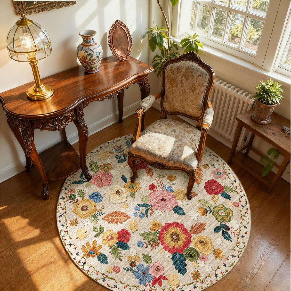 5x7 Area Rug for Living Room: Washable Bedroom Rug Non Slip Low Pile Carpet