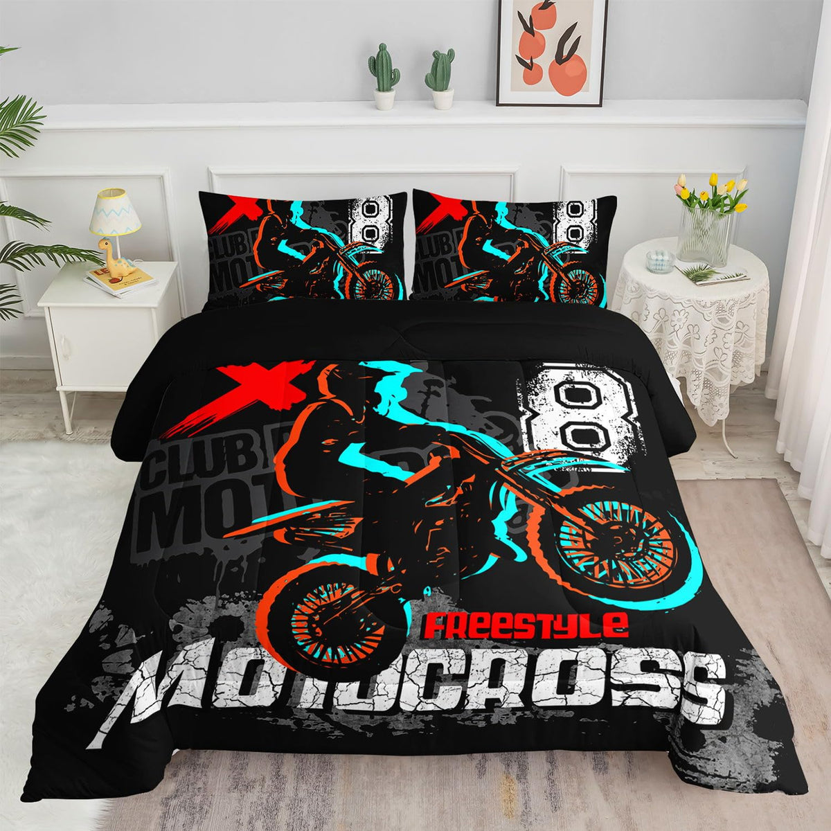 Kids Comforter Set Farm Theme Printed Pattern Bedding Set with 1 Comforter and 2 Pillowcases for Girls Boys Bedroom All Season(Farm Theme01 Twin)