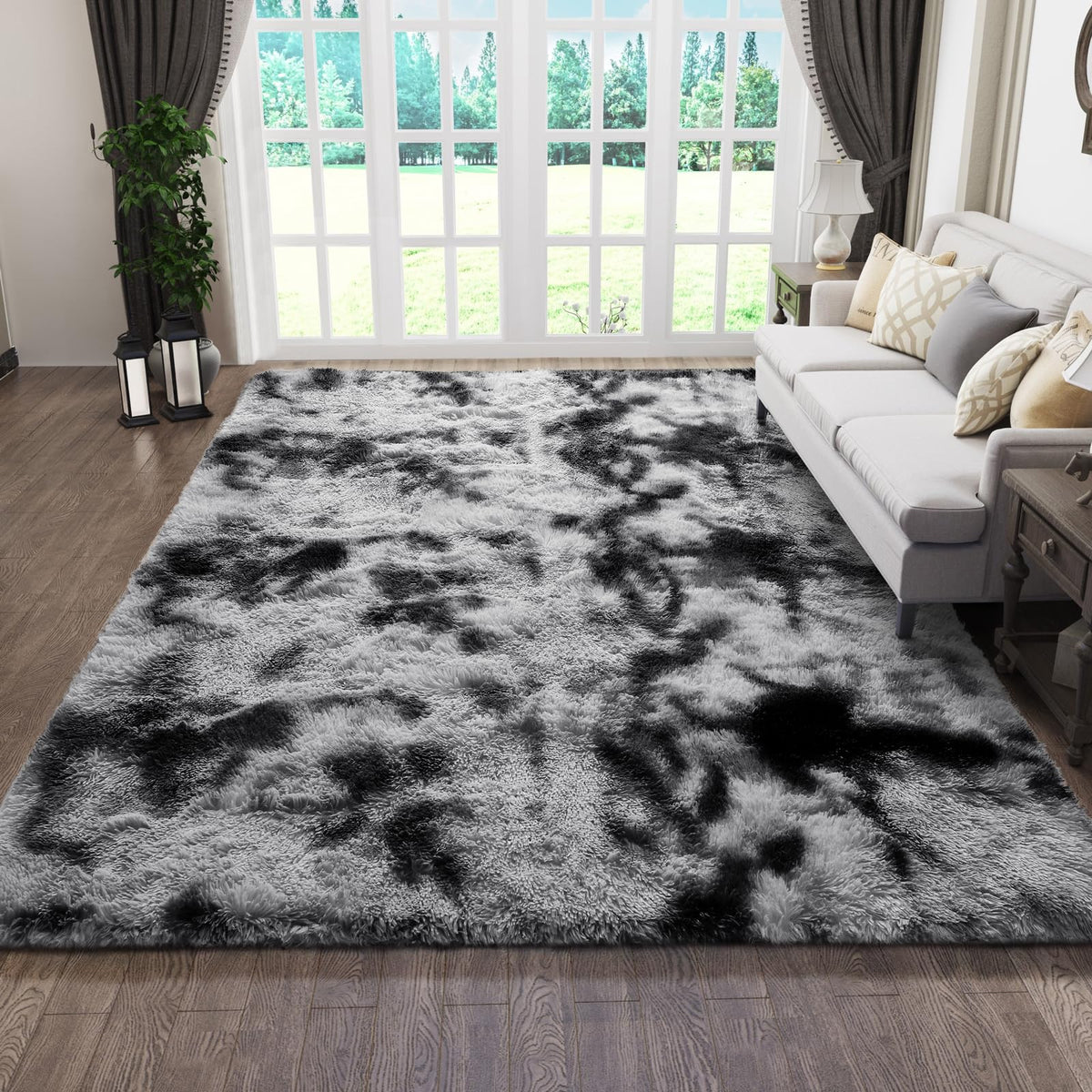 Ophanie Area Rugs for Bedroom, Christmas Upgrade Non-Slip Ivory Fluffy Soft Shag Living Room Carpet, Indoor Floor 4x6 Fuzzy Shaggy Plush Nursery Rug for Kids Dorm Decor with Over 99 pcs Pile fibers