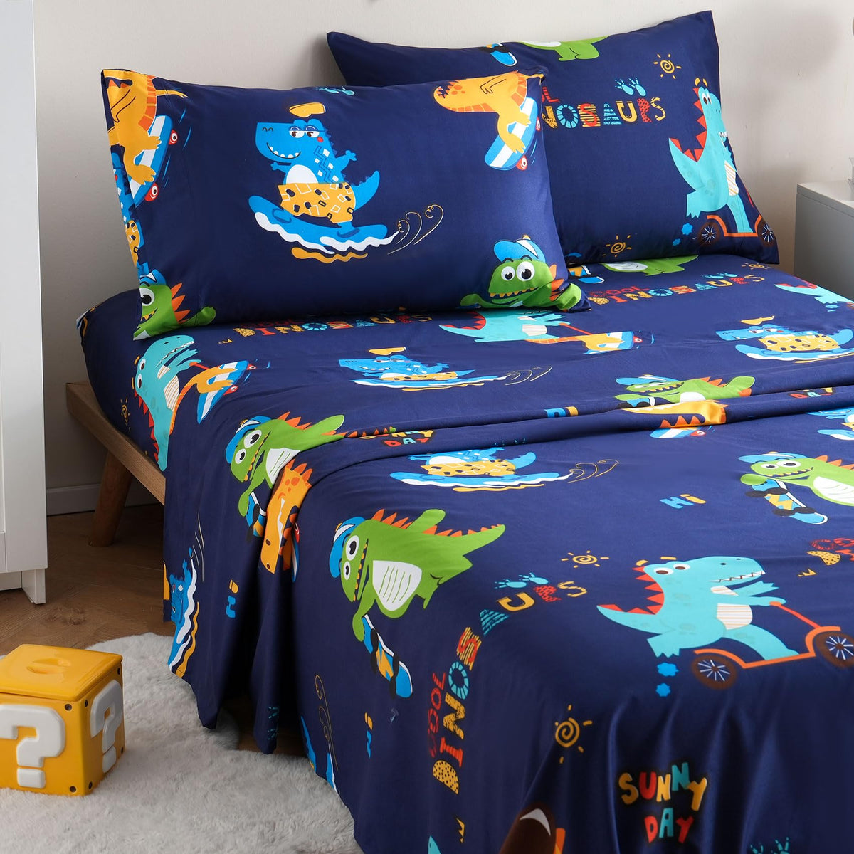 JSD Pink Unicorn Rainbow Kids Full Sheet Set for Girls 4 Piece