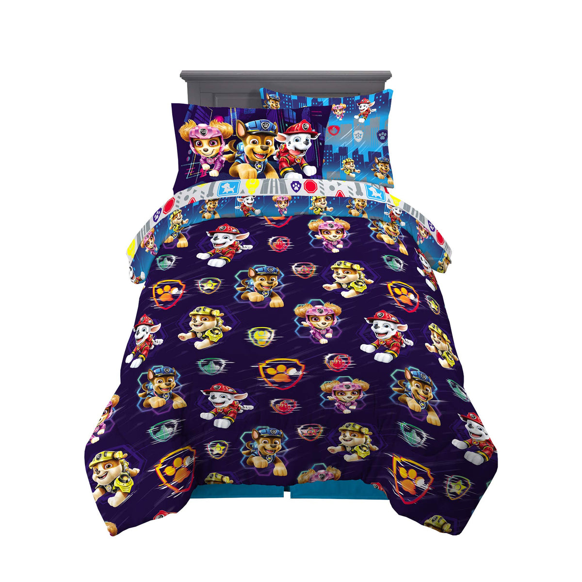 Franco Kids Bedding Super Soft Comforter and Sheet Set with Sham, 7 Piece Full Size, Paw Patrol
