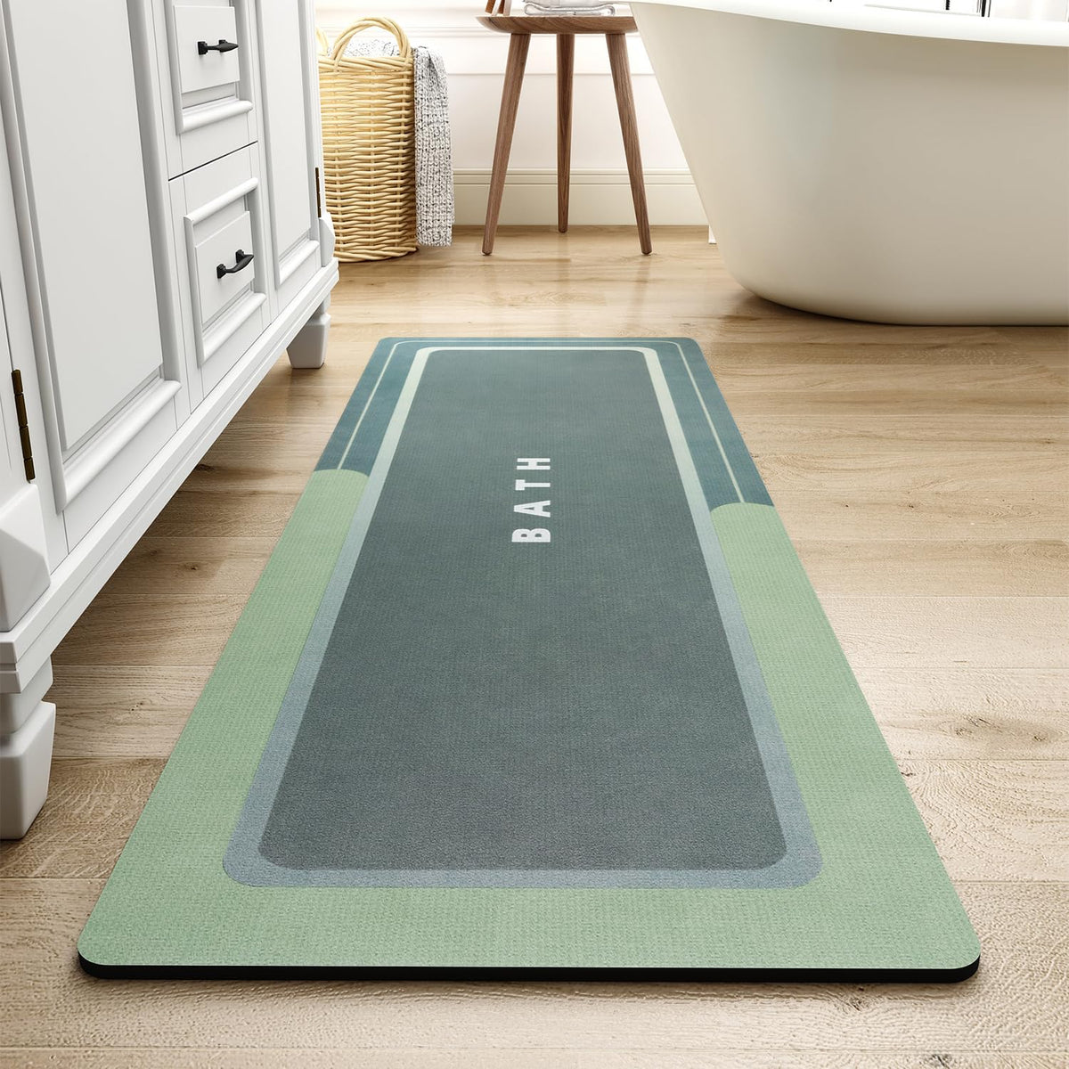 MontVoo-Bath Mat-Bath Mat Rug Non Slip Super Absorbent Stain Resistant Quick Dry Thin Bathroom Rug-Bath Mats for Bathroom Floor Bathtub Vanity-Bathmat Bath Rug Easy Care-17"x27" Darkgrey